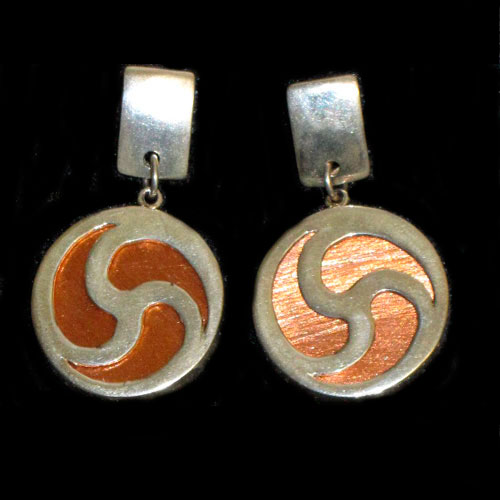 Imagen pendientes plata esmalte presión/colgar trisquel